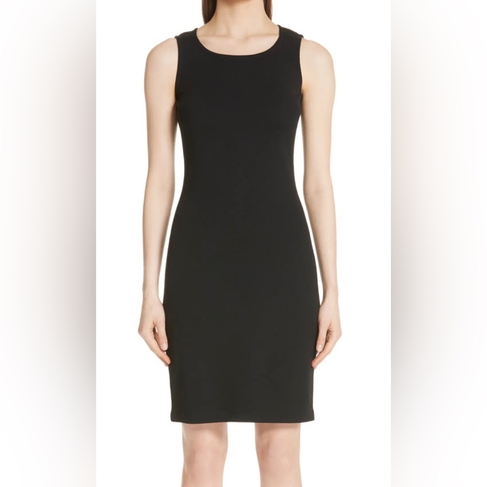 St John Caviar Black Sleeveless Shift Dress